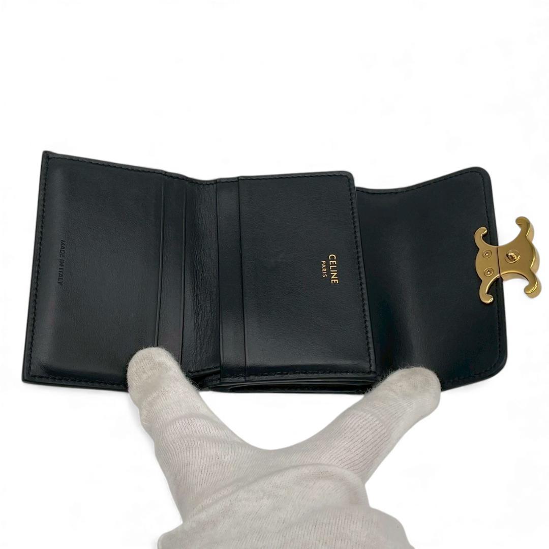 Y【超極美品】セリーヌ トリオンフ コンパクトウォレット ケース着脱式