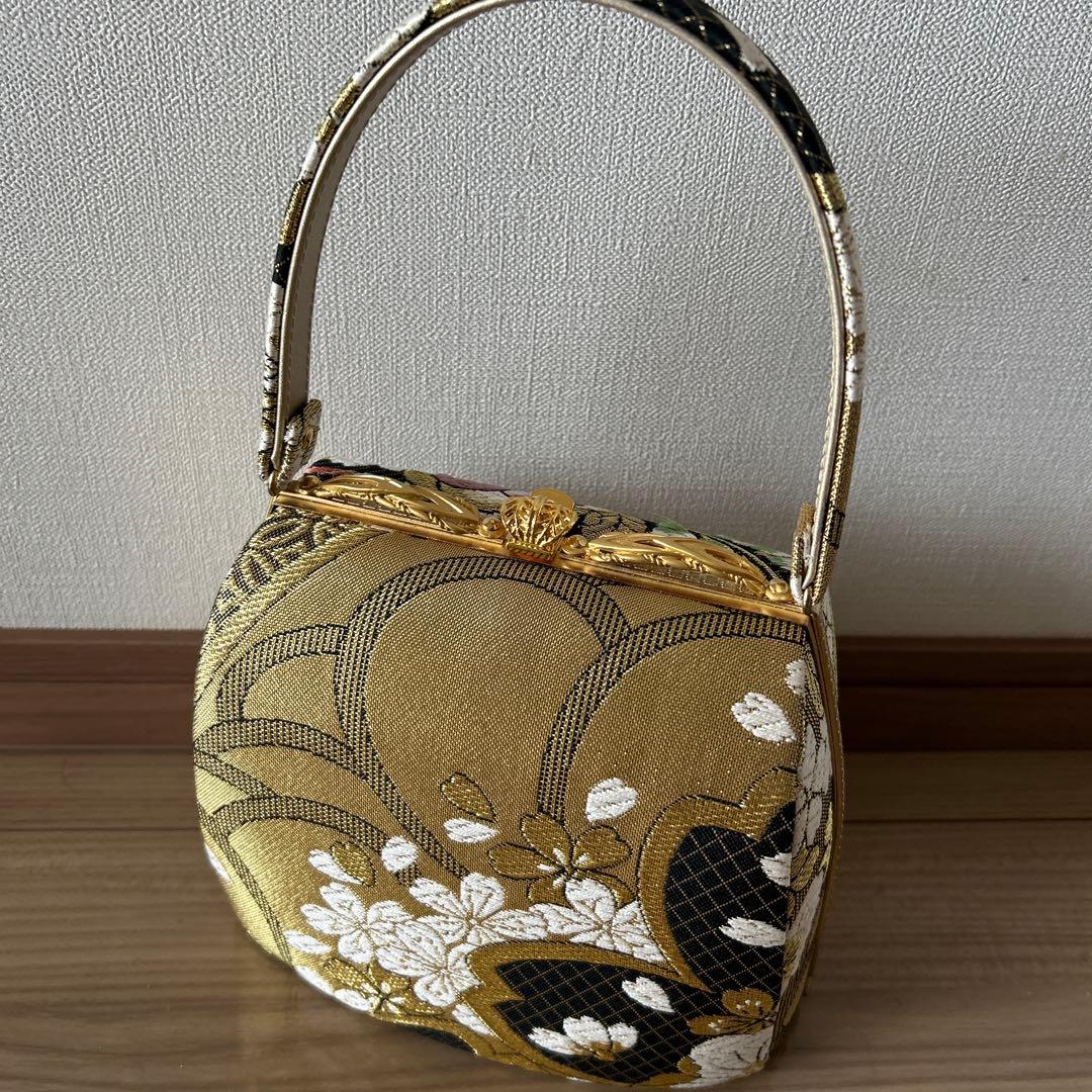 花柄刺繍の和装用バッグと草履セット