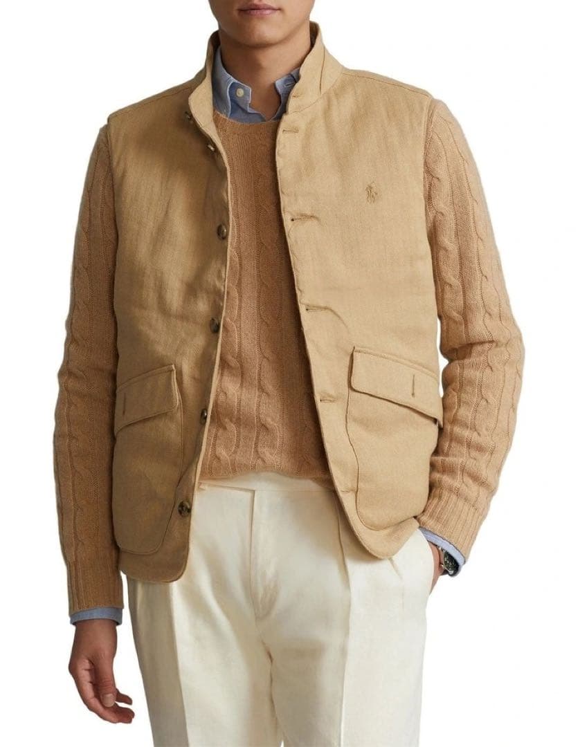 POLO Ralph Lauren リネン ヘリンボーン ダウンベストXL