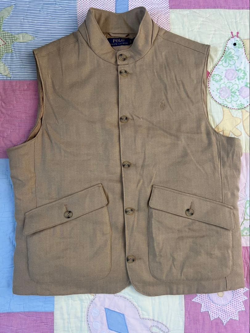 POLO Ralph Lauren リネン ヘリンボーン ダウンベストXL