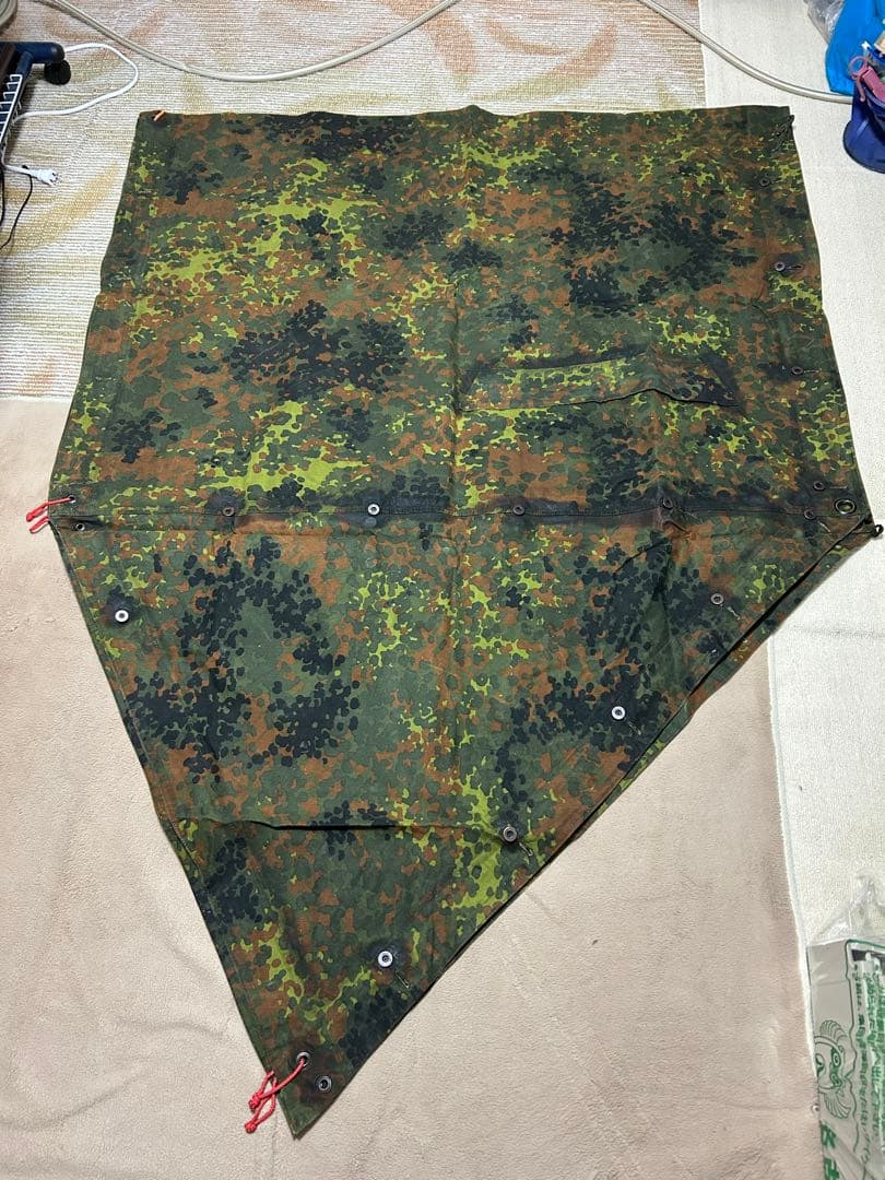 【特別仕様】ドイツ軍幕フレックターンカモ パップテント&専用フレームポール&かや