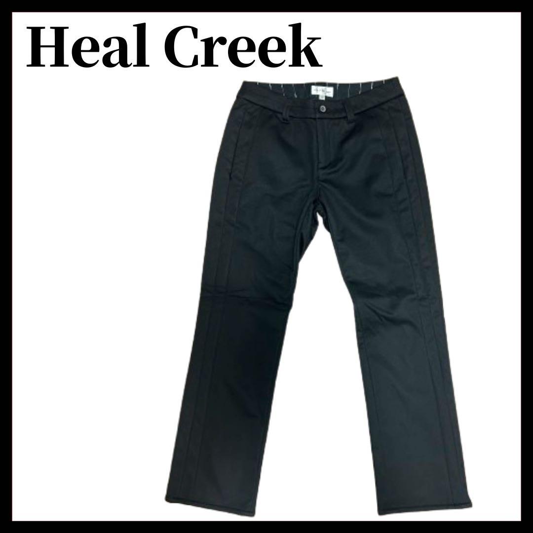 美品 HealCreek ヒールクリーク パンツ 42 ブラック ゴルフウェア