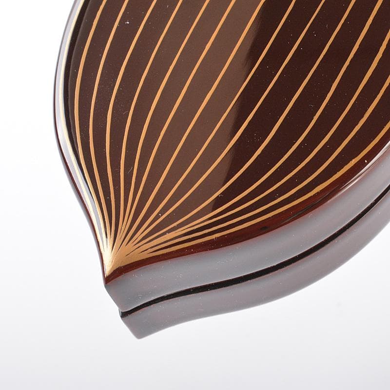 茶道具　加賀蒔絵　中村宗尹作　鵬雲斎好写　笹葉形　香合　共箱　C　R6205