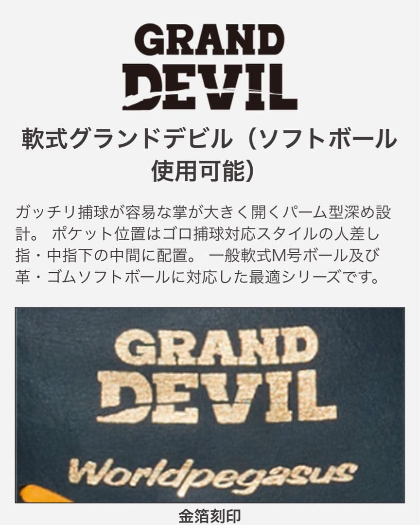 【未使用•タグ付き】ワールドペガサス キャッチャーミット 軟式 大人用 右投