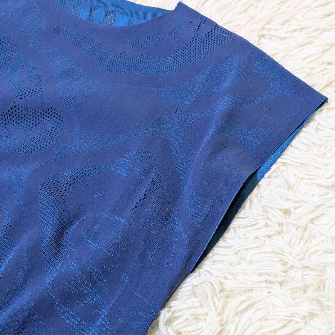 プリーツプリーズ 2024年モデル ワンピース 総柄 ブルー フリーサイズ