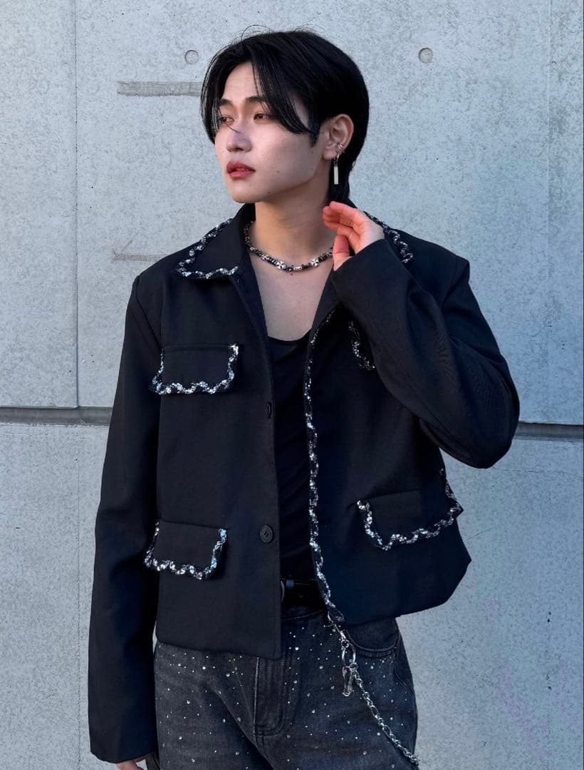 ジャケット・アウター ALUDE lame stitch short jacket