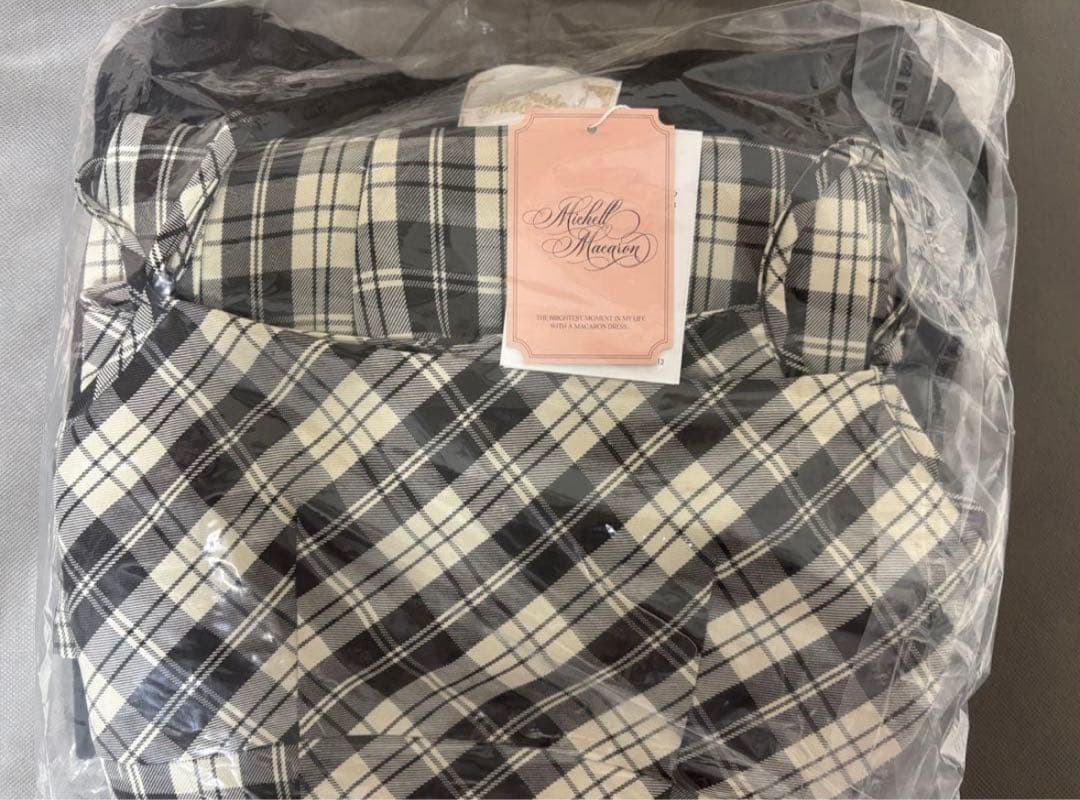 ミシェルマカロン ボレロsetチェックプリーツワンピース xs