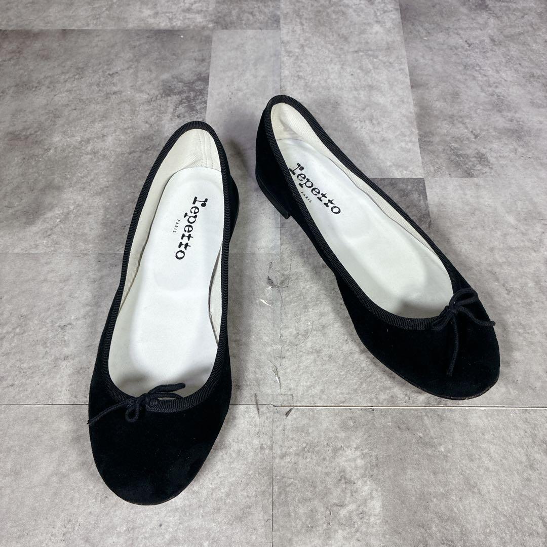 【良品】✨repetto バレエシューズ　フラットパンプス　BK 23cm
