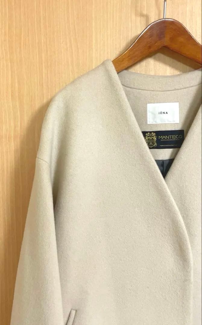 ☆美品☆ イエナ 定価48,400円 MANTECOノーカラーコート　38