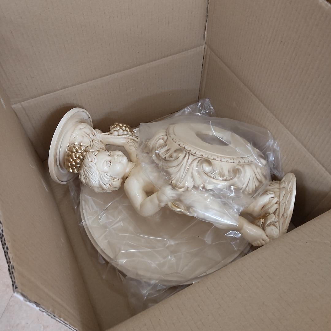 象嵌プリント　西洋アンティーク風　イタリア　サイドテーブル　組み立てテーブル