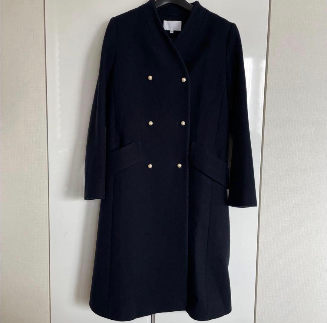 未使用に近い　毛100% LESTERAパールチェスターコートMサイズ