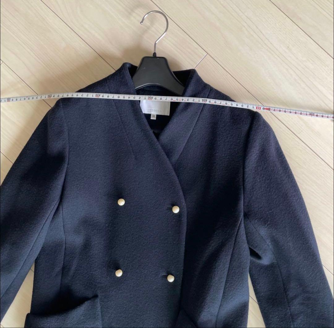 未使用に近い　毛100% LESTERAパールチェスターコートMサイズ