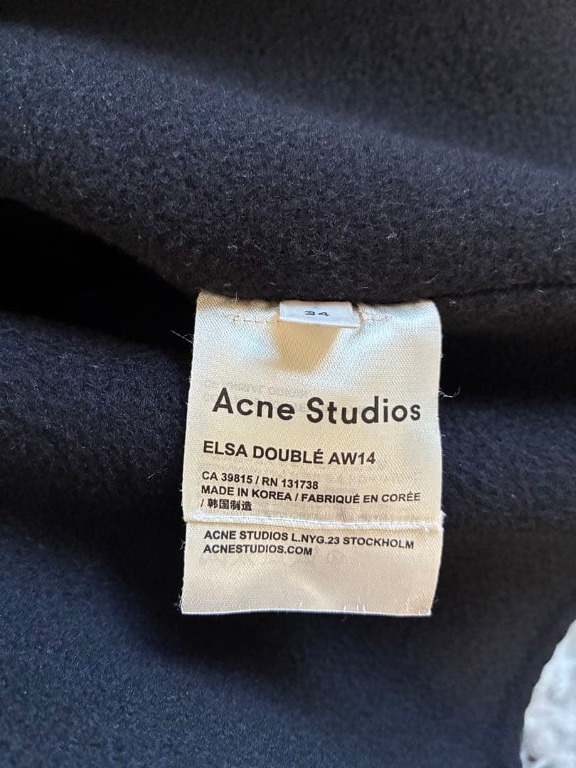 Acne Studios ネイビー チェスターコート 34 M