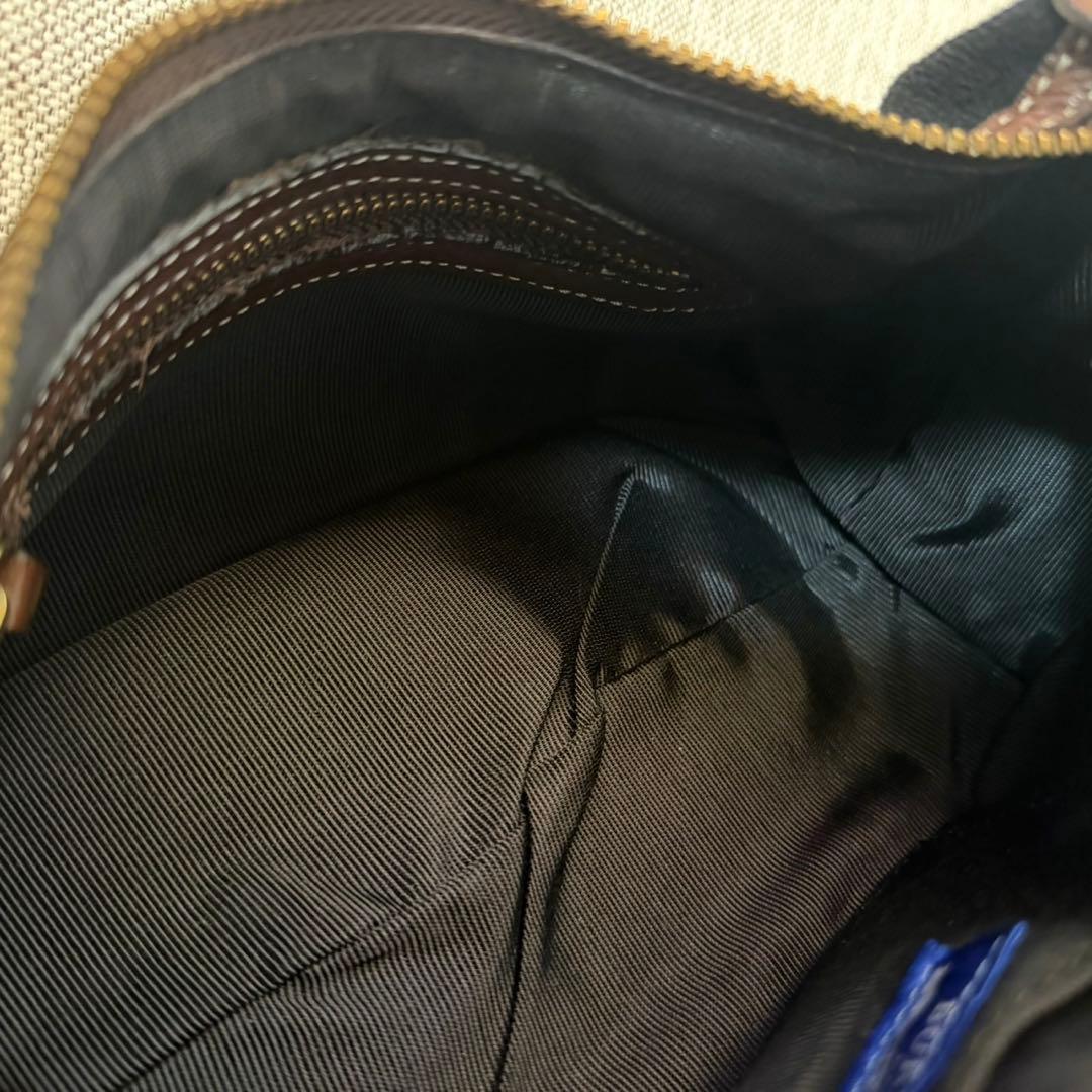 バーバリー ブルーレーベル ショルダーバッグ ウール　レザー ブラック