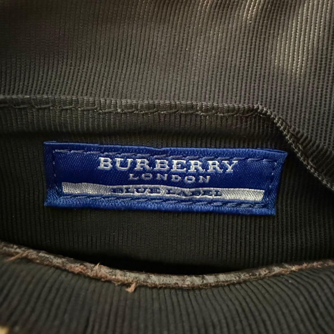 バーバリー ブルーレーベル ショルダーバッグ ウール　レザー ブラック