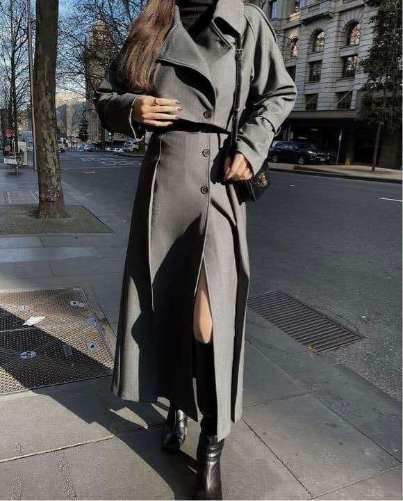 MAVIMOON セパレートトレンチコート グレー　ロングスカート　セットアップ