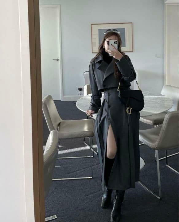 MAVIMOON セパレートトレンチコート グレー　ロングスカート　セットアップ