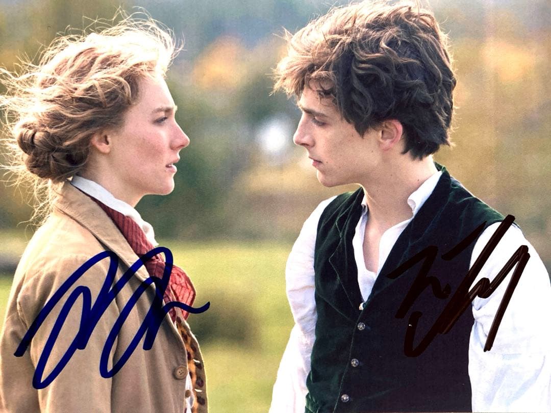 ティモシーシャラメとシァーシャローナン直筆サイン入り2Lサイズ写真…