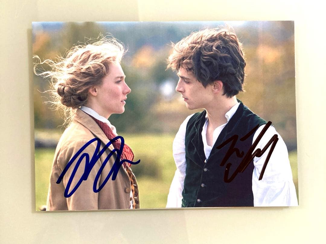 ティモシーシャラメとシァーシャローナン直筆サイン入り2Lサイズ写真…