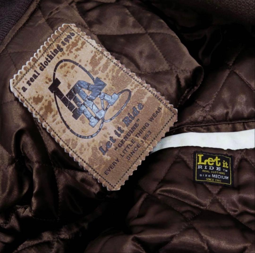初期Let it Rideレットイットライド　90s　関係者限定スタジャン　焦茶