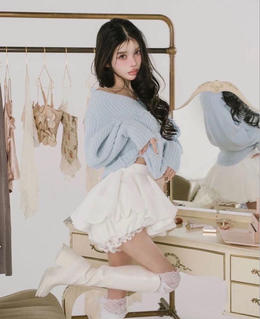 darich ダーリッチ　ボリュームバルーンミニスカート　WHT FREE