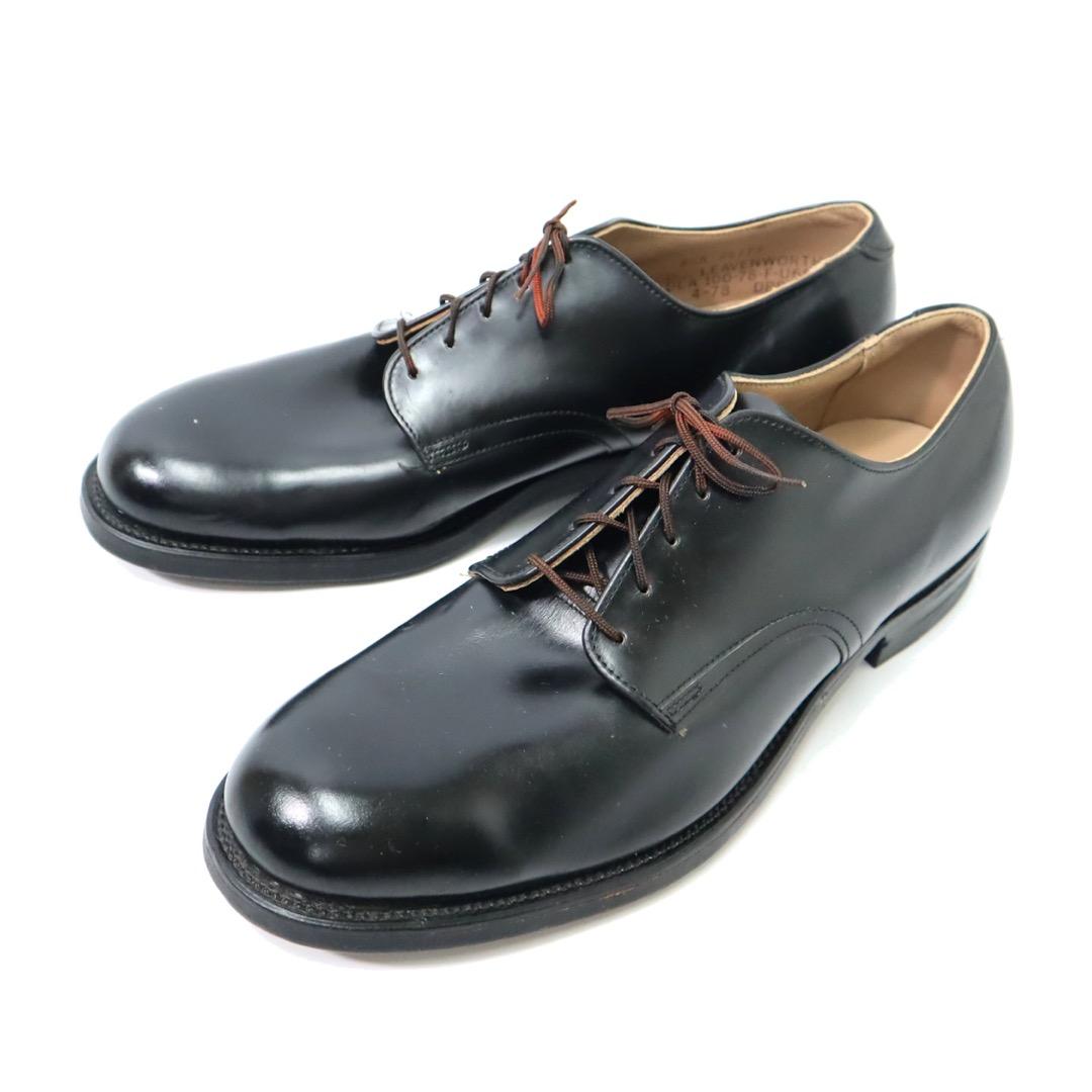 デッド 70s US NAVY USN サービス シューズ ミリタリー 米軍 黒