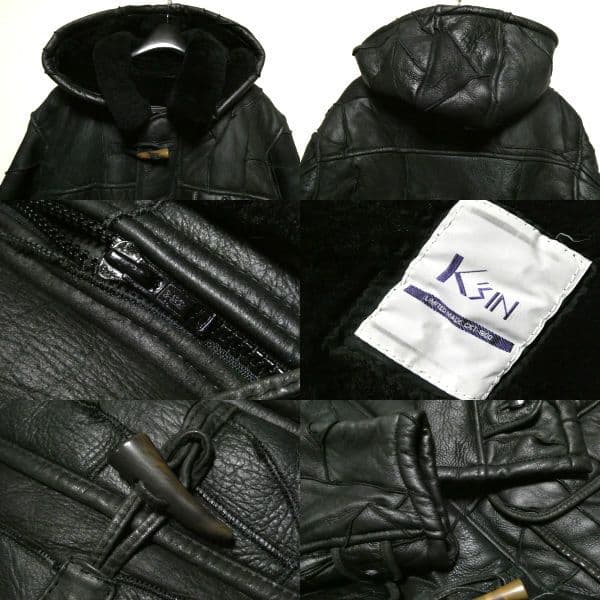 ヴィンテージ！超絶人気カラーブラック！ツギハギ！リアルムートンダッフルパーカー