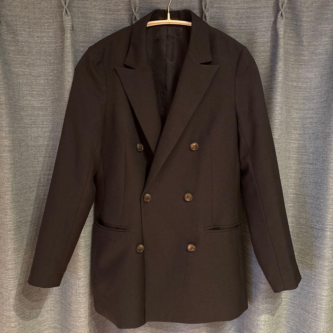 【美品】SUIT SELECT洗えるスーツセット ダブルジャケット&ワイドパンツ