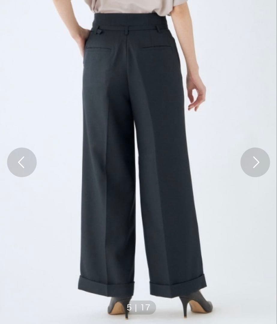 【美品】SUIT SELECT洗えるスーツセット ダブルジャケット&ワイドパンツ