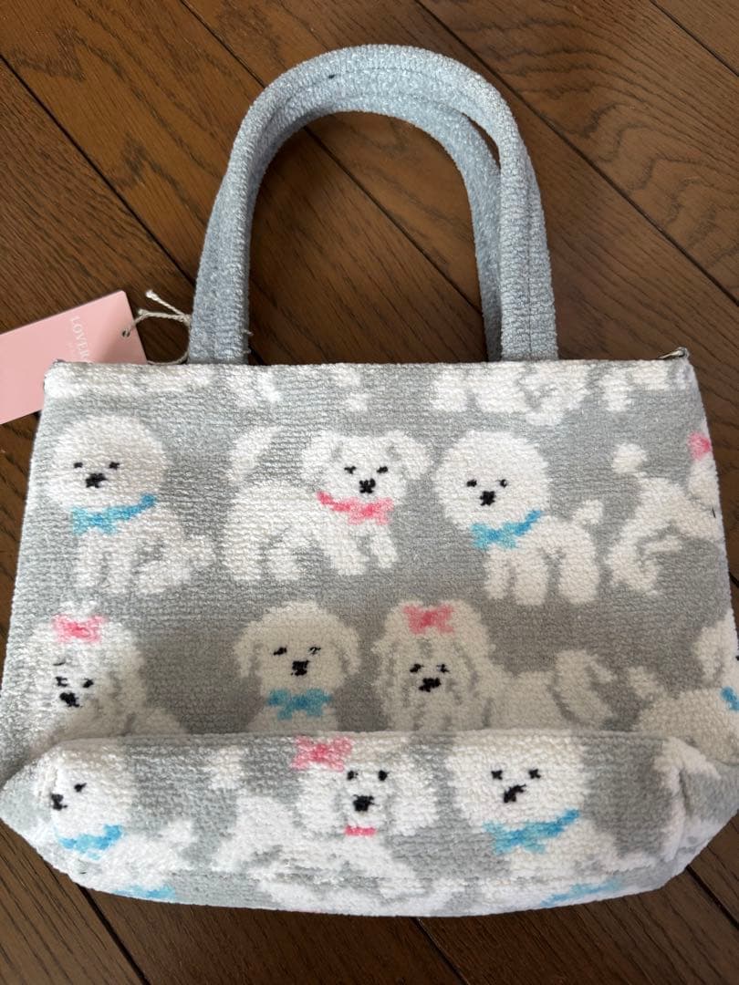 新品タグ付き　フェイラー　モフモフワンチャン　トートバッグ　グレー