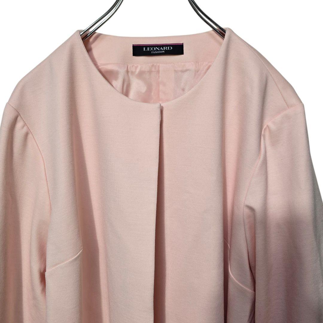 LEONARD レオナール スプリングコート ノーカラーコート 44