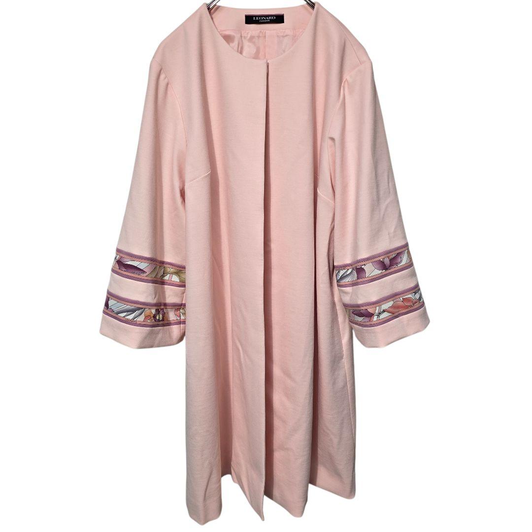 LEONARD レオナール スプリングコート ノーカラーコート 44