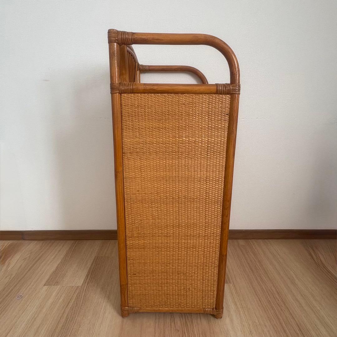 昭和レトロ ラタン製 5段チェスト ナチュラル