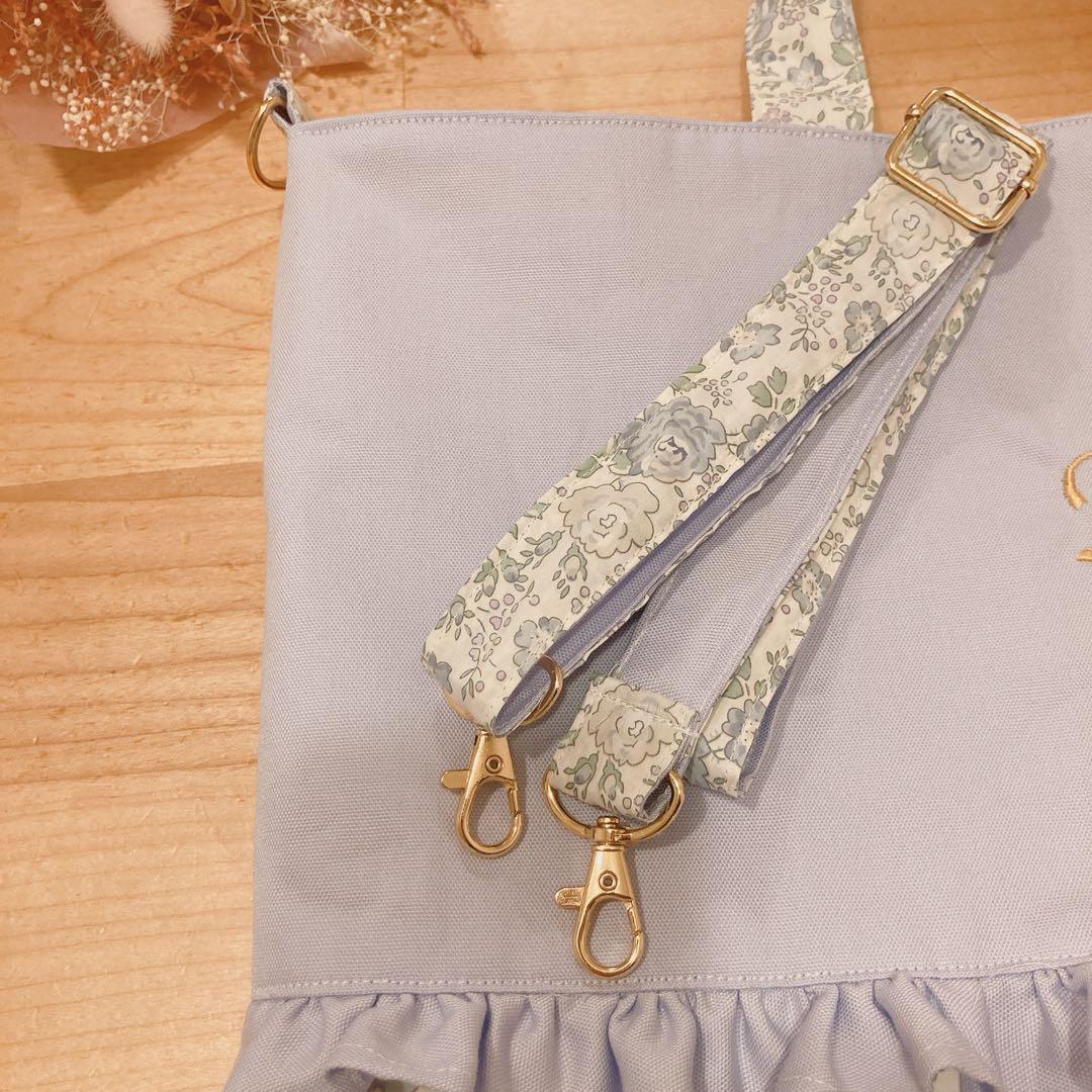 レッスンバッグ♡シューズ入れ♡巾着袋♡リバティ♡名入れ刺繍♡おしゃれ♡フリル
