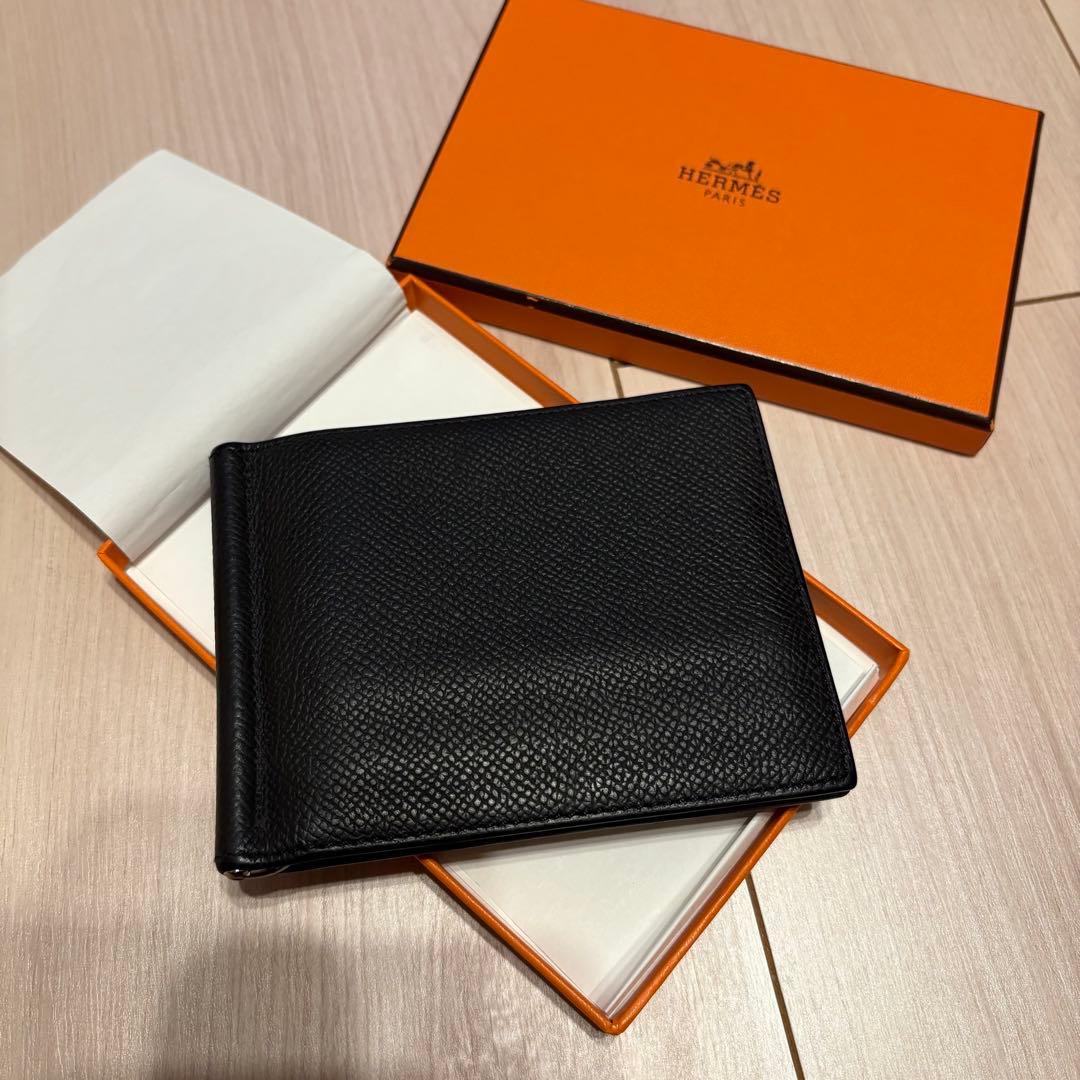 【希少品】HERMES エルメス マネークリップ ポーカー ブラック