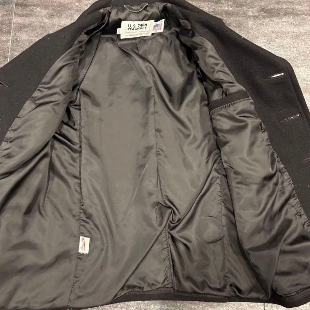 90s Schott Pea coat double black 38 USA製