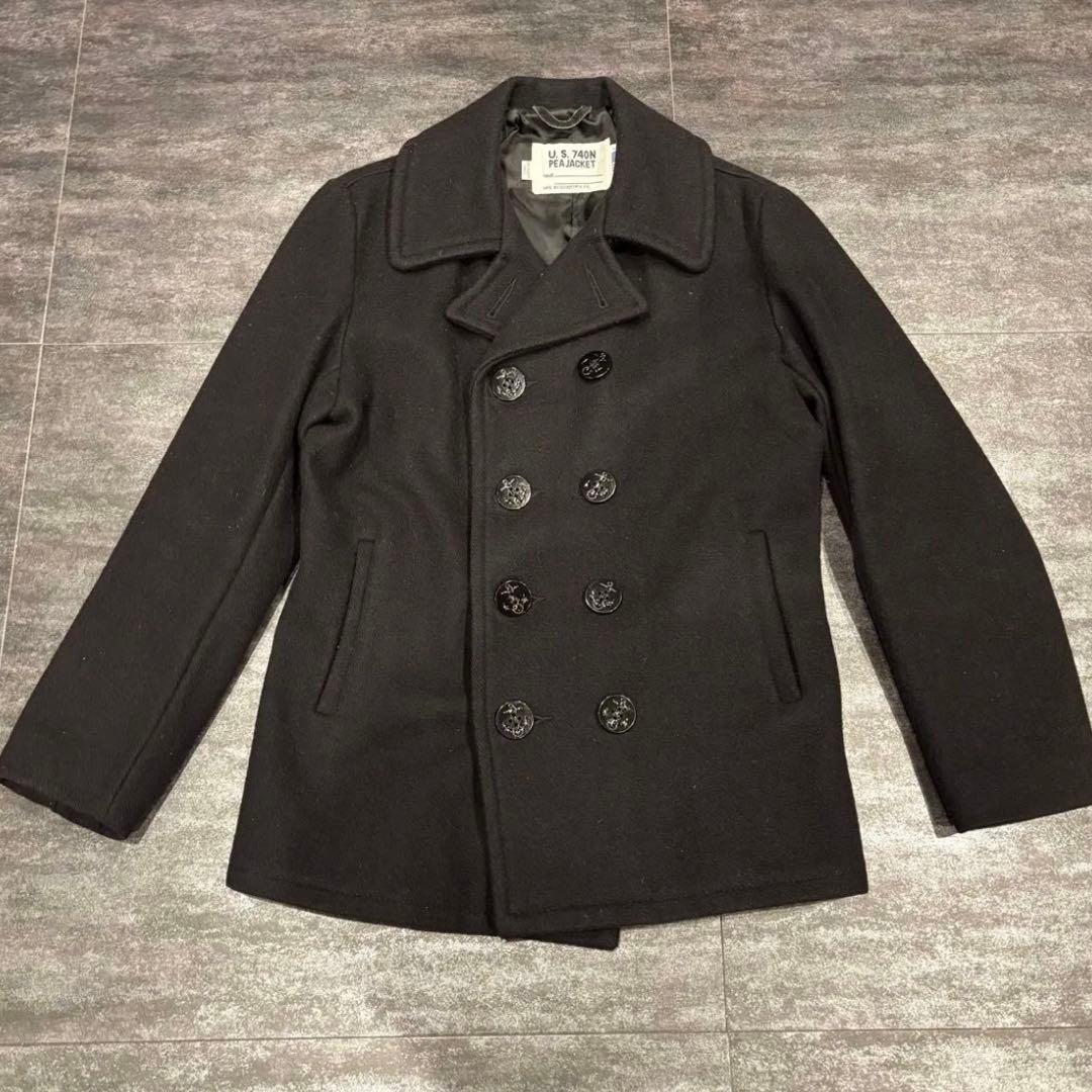 90s Schott Pea coat double black 38 USA製