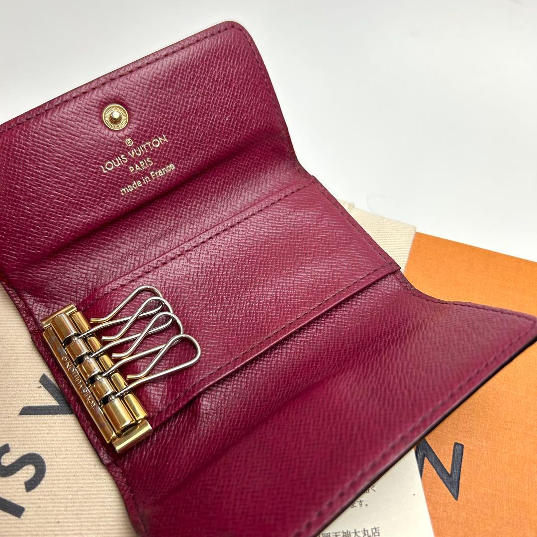 鑑定済 ルイヴィトン モノグラム 赤 キーケース 4連