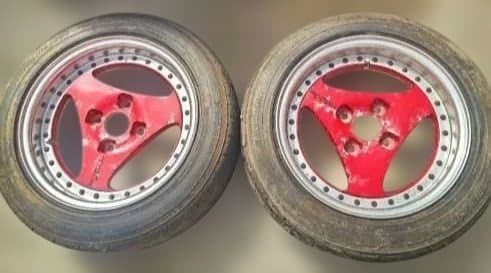 【希少！】アドバンレーシング Oni 15インチ レッド 4穴 深リム