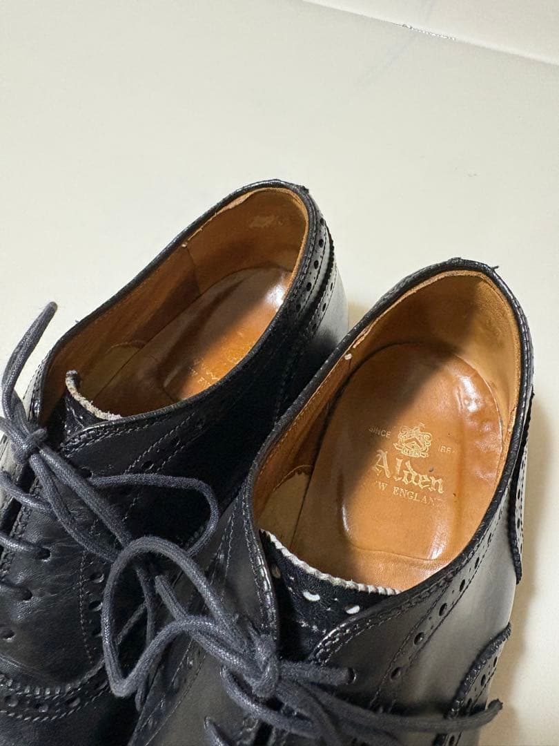 Alden オールデン ブラックカーフ セミブローグ 7.5 ジャンク品
