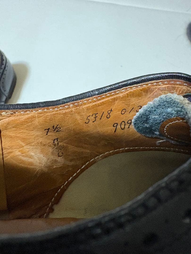 Alden オールデン ブラックカーフ セミブローグ 7.5 ジャンク品