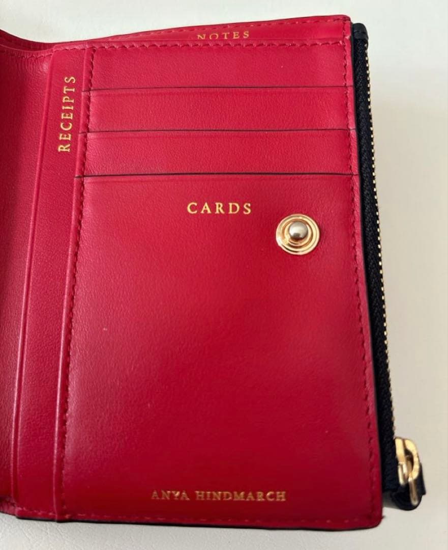 ANYA HINDMARCH アニヤハインドマーチ 二つ折り財布 ブラック