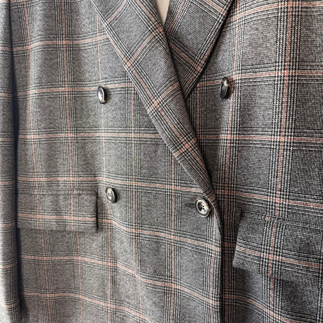 未使用✨プルミエアロンディスモン グレンチェックダブルジャケット テーラード
