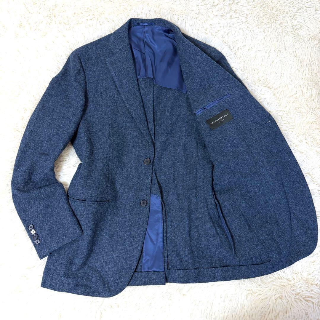 トゥモローランド MOON ウールツイード ジャケット ネイビー 48