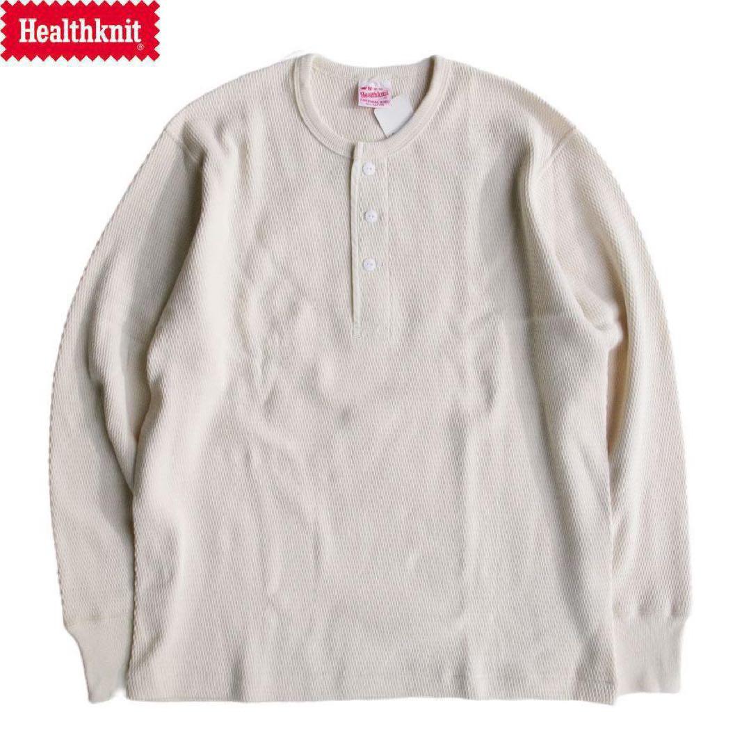 【M】ヘルスニット ハニカム サーマル ヘンリーネック Tシャツ 52034