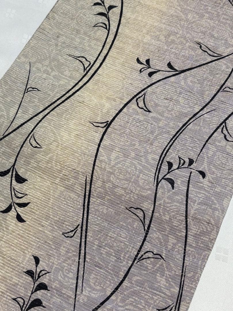 未使用品　和服帯　正絹　手描き.染め　生紬　袋帯(全通) 早い者勝ち