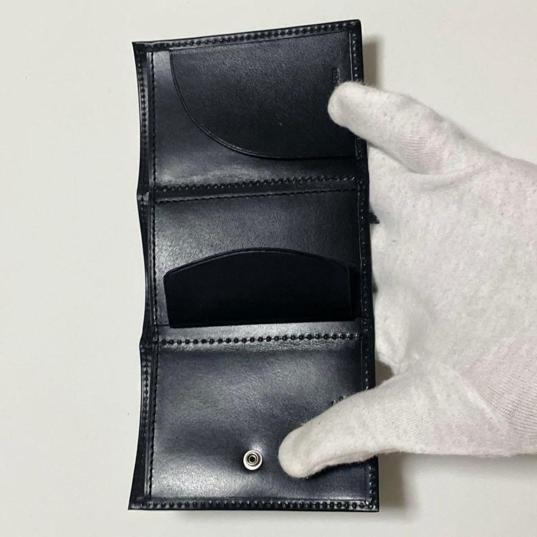 未使用　PRESSo プレッソ　レザー三つ折り財布　ミニ財布　黒　ミニマリスト