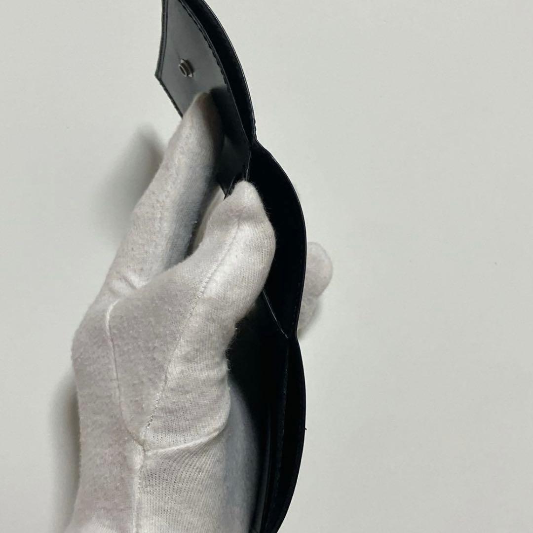 未使用　PRESSo プレッソ　レザー三つ折り財布　ミニ財布　黒　ミニマリスト