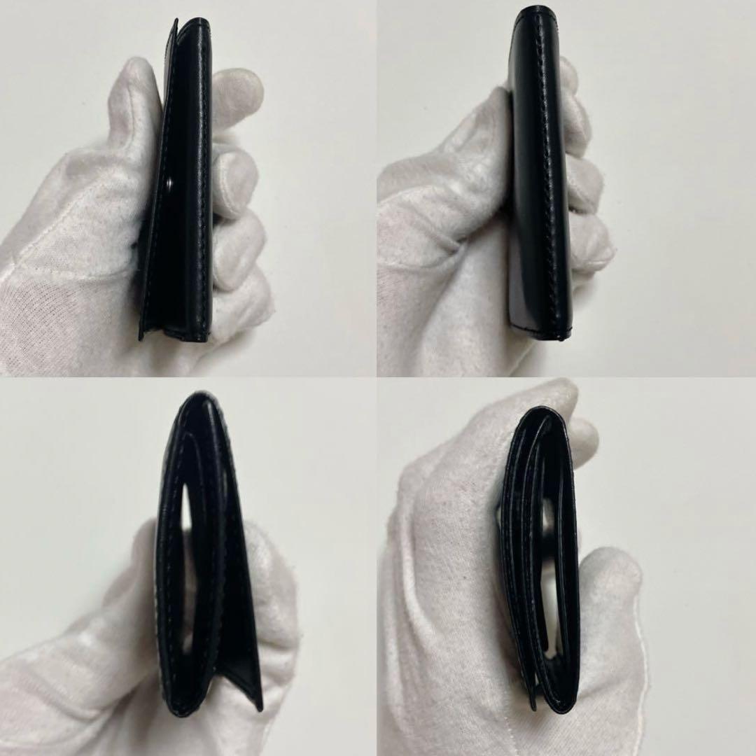 未使用　PRESSo プレッソ　レザー三つ折り財布　ミニ財布　黒　ミニマリスト