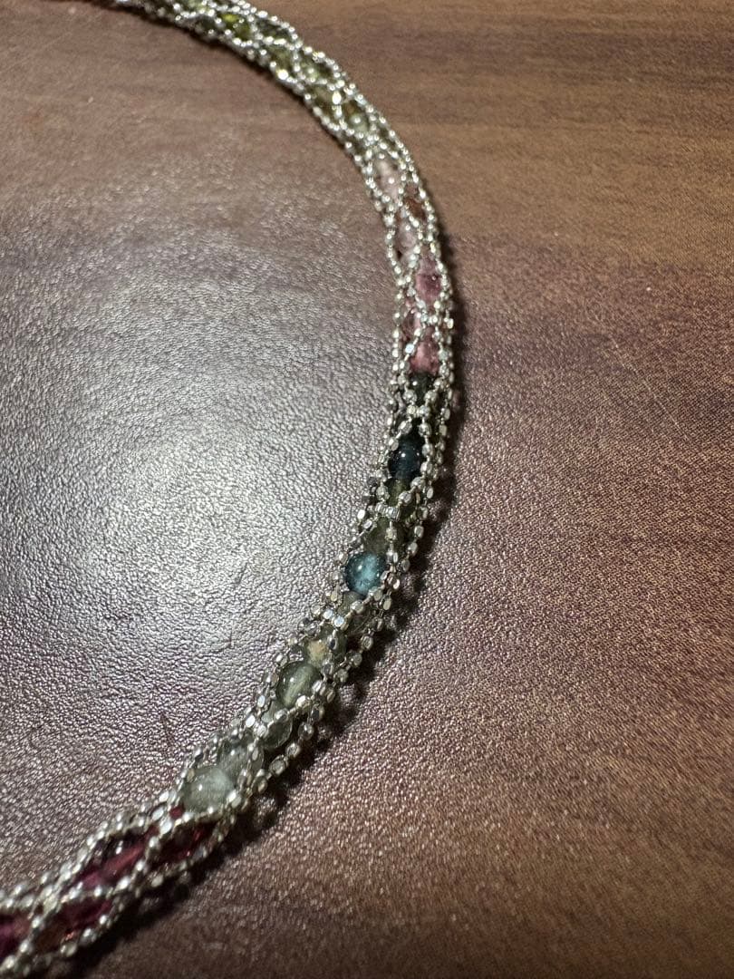 み 豪華 K18WG ネックレス 宝石 12.9g